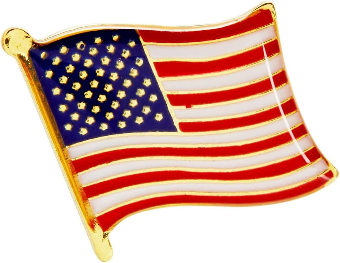 Juvale 24 Pack USA American Flag Lapel Pins, Patriotic US Flag Pins for July 4Th, National Day, Celebrations & Decorations (0.7 X 0.38 X 0.6 Inches)