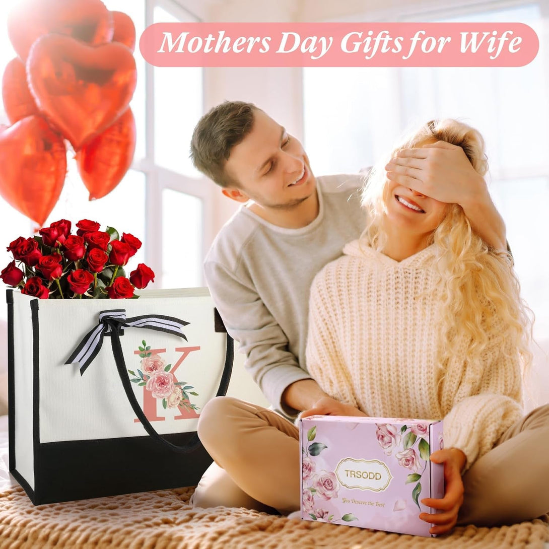 TRSODD Godmother Mothers Day Gifts from Godchild Birthday Gifts for Women Tote Bag and Makeup Bag Set