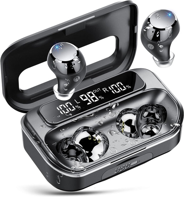Ear Buds Wireless Bluetooth Earbuds Bluetooth 5.3 Headphones with 4 ENC Noise Cancelling Mic Powerful Bass In-Ear Earbuds with LED Display 128H IP7 Waterproof 2024 New Earphones for Ios/Android