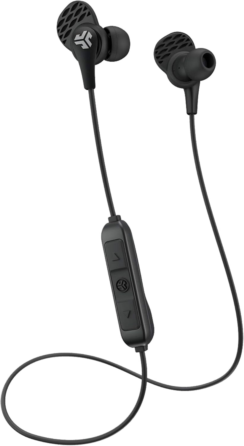 Jlab Jbuds Pro Bluetooth Wireless Signature Earbuds, Black, Titanium 10Mm Drivers, 10-Hour Battery Life, Music Controls, Noise Isolation, Bluetooth 4.1 Extra Gel Tips and Cush Fins