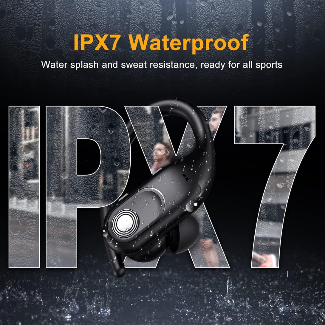 Wireless Earbuds Bluetooth Headphones 130Hrs Playtime with 2500Mah Wireless Charging Case LED Diaplay Hi-Fi Waterproof over Ear Earphones for Sports Running Workout Gaming