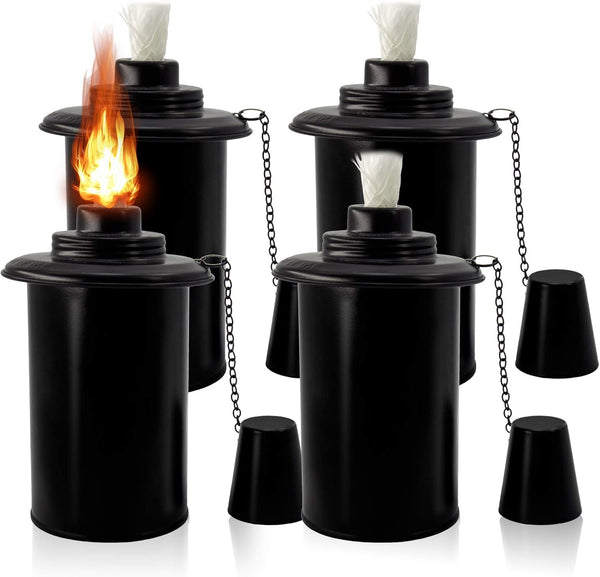 12Oz Torch Replacement Canisters, Bamboo Lantern Refillable Torches, Decorative Torch Canister Replacement for Yard, Patio, Deck, Garden, Party, Landscape
