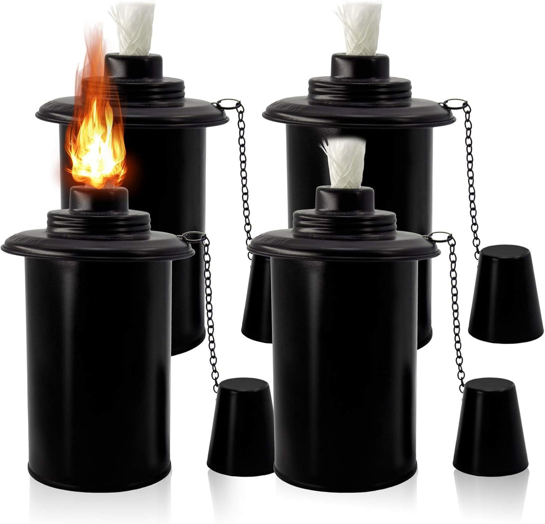 12Oz Torch Replacement Canisters, Bamboo Lantern Refillable Torches, Decorative Torch Canister Replacement for Yard, Patio, Deck, Garden, Party, Landscape