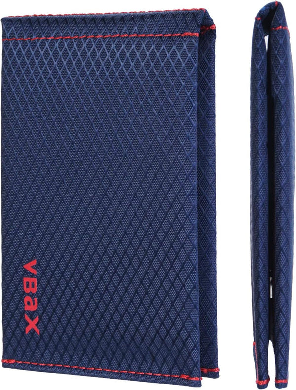 Microfiber Waterproof RFID Slim Bifold Wallet for Men - Minimalist Front Pocket Card Holder Holds up to 10 Cards and Cash, Dark Blue