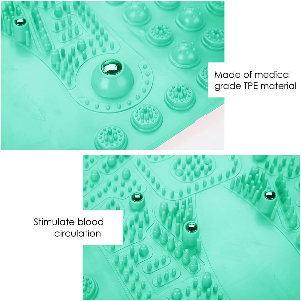 YUYTE Foot Massage Pad, Foot Massage Mat Reflexology Pads for Pain Relief and Point Release Magnet to Relax from Pressure and Leg Pain Can Be Used in Your Office(Green)