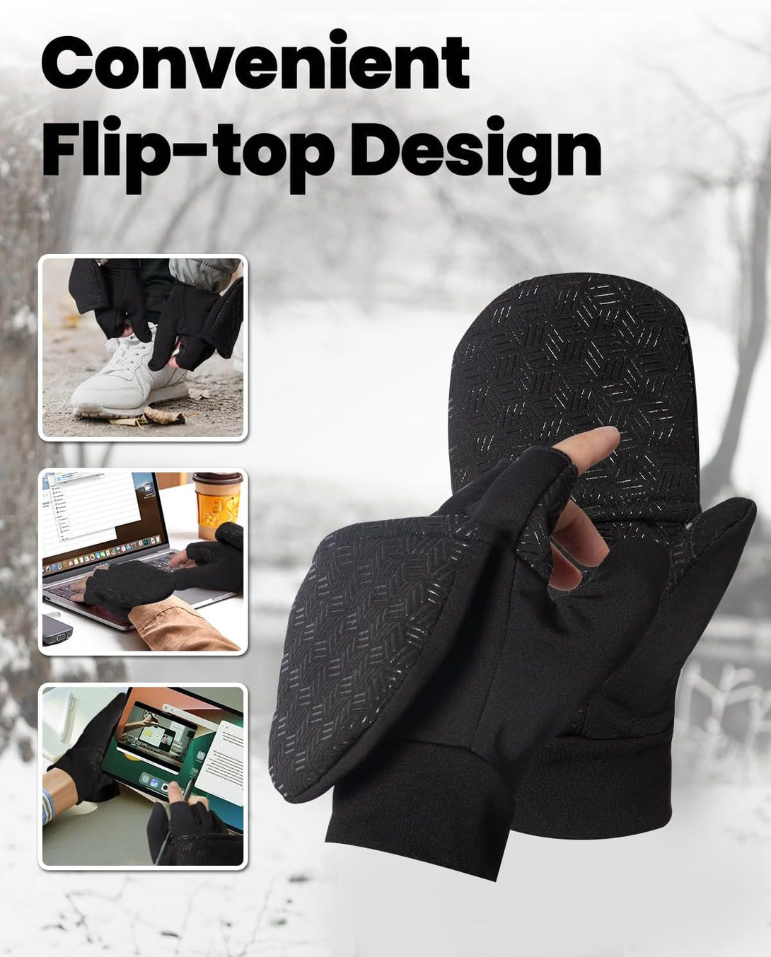 RIGWARL -5℉ Winter Warm Gloves with Thickest Thermal Plush for Extreme Cold Weather, Completely Waterproof Gloves Men Women