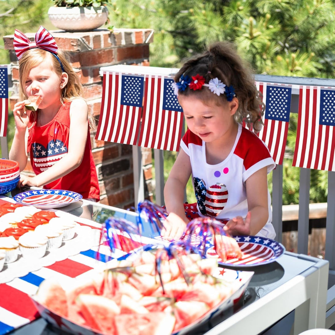 52FT 4Th of July Decorations, 50 PCS Fourth of July Banner, 5.5 X 8.2 Inches American String Flag Banner for Patriotic Independence Day Fourth of July Accessories Party Home Patio Decor