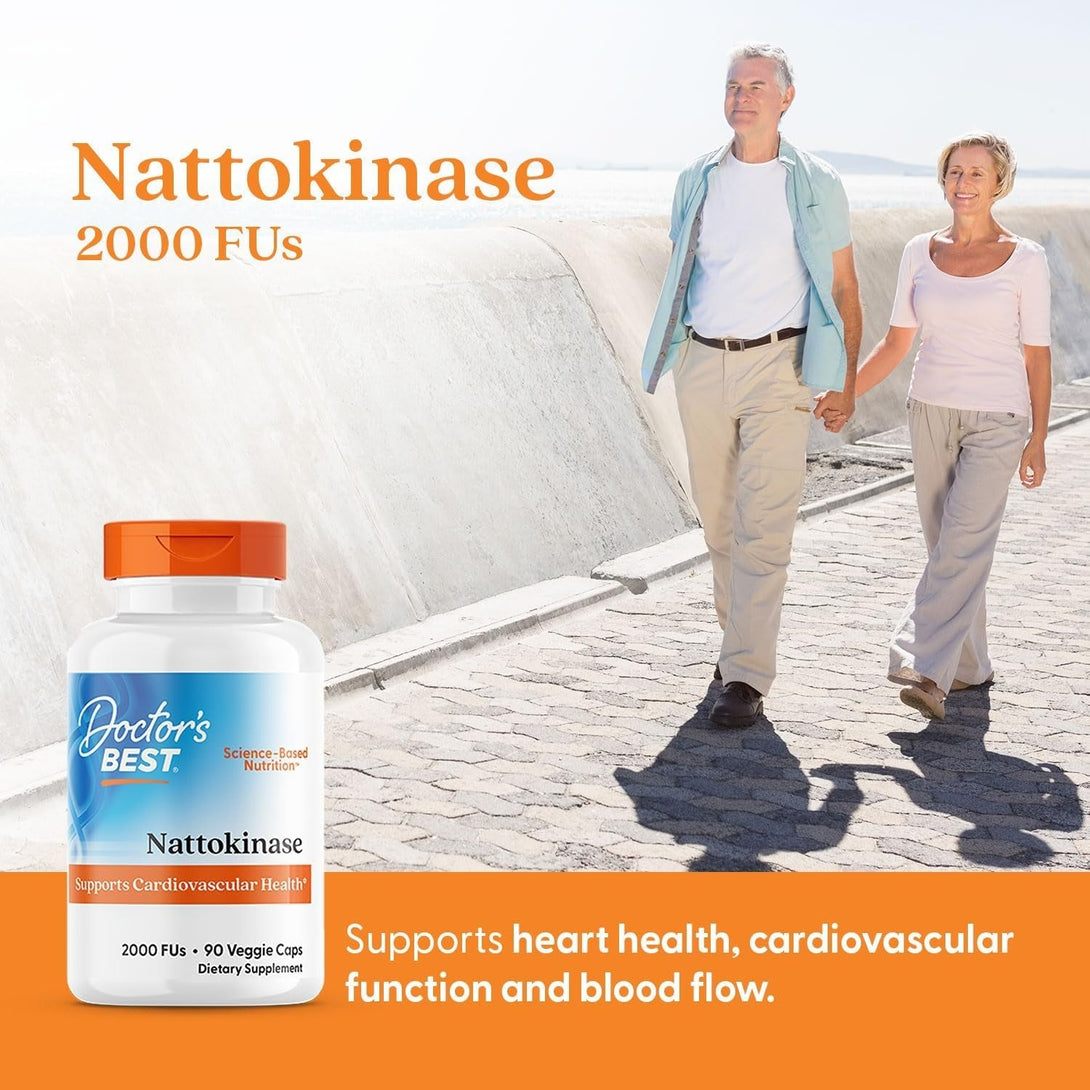Doctors Best Nattokinase, 2000 Fus, Supports Cardiovascular Health, Non-Gmo, Vegan 90 Veggie Caps