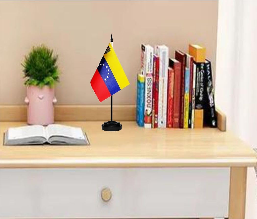 12 Pack Venezuela Desk Flags Set Venezuelan Small Mini Table Office Miniature Desktop Flag Home Office Decoration