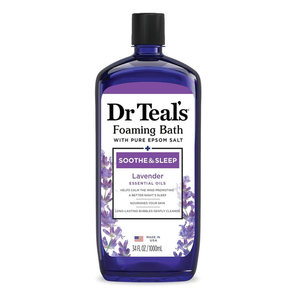 Dr Teal'S Foaming Bath with Pure Epsom Salt, Soothe & Sleep with Lavender, 34 Fl Oz