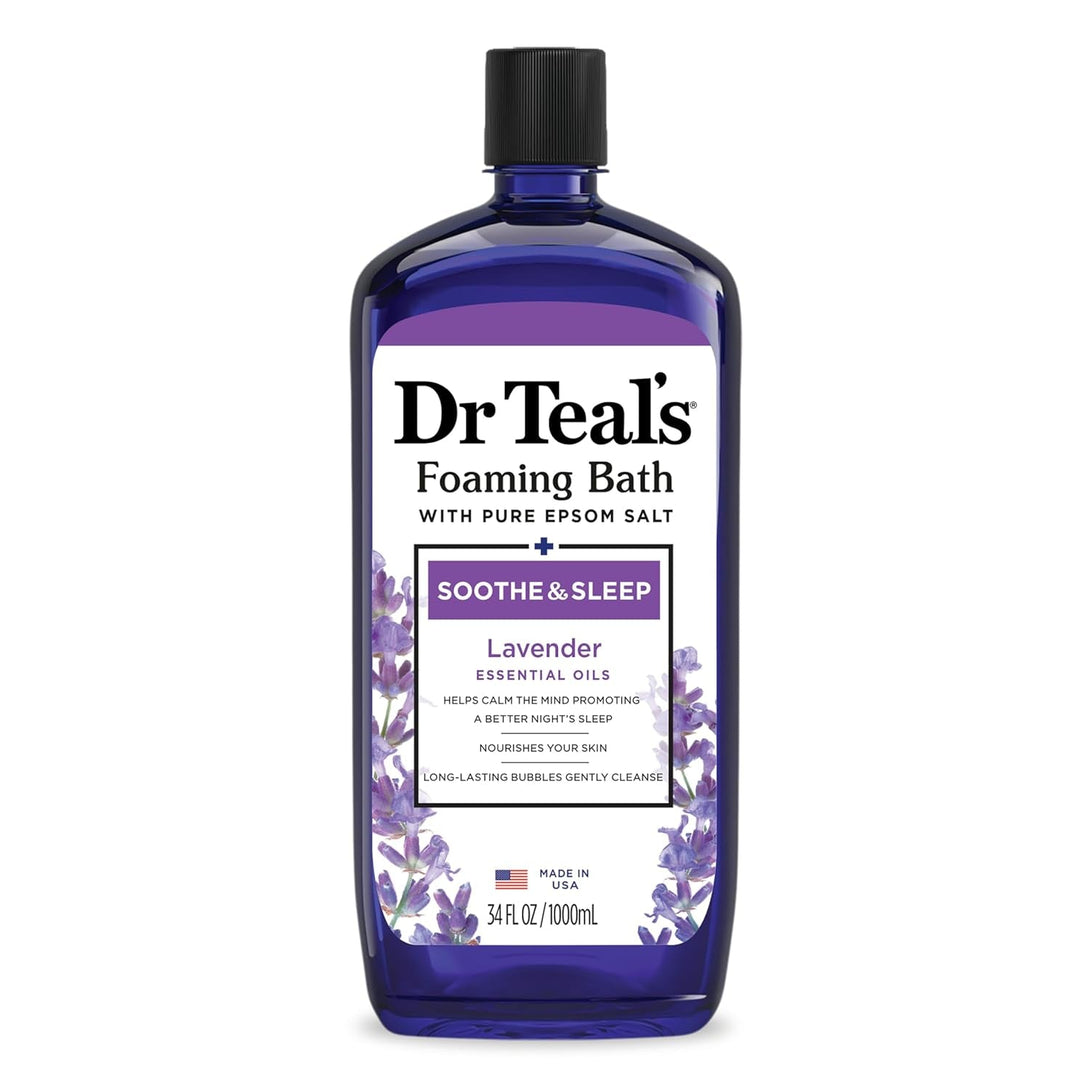 Dr Teal'S Foaming Bath with Pure Epsom Salt, Soothe & Sleep with Lavender, 34 Fl Oz