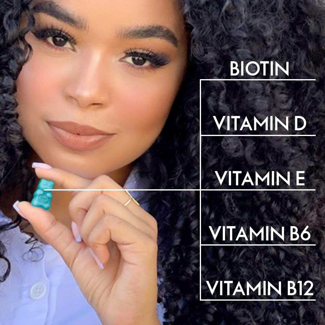 Sugarbear Hair Vitamin Gummy 2 Month Supply Extra Strength Biotin 6000Mcg, Growth for Men & Women, Vegan Vitamin B12, MSM, Inositol, Omega 3, Elderberry, Certified Kosher, Halal, Cruelty-Free