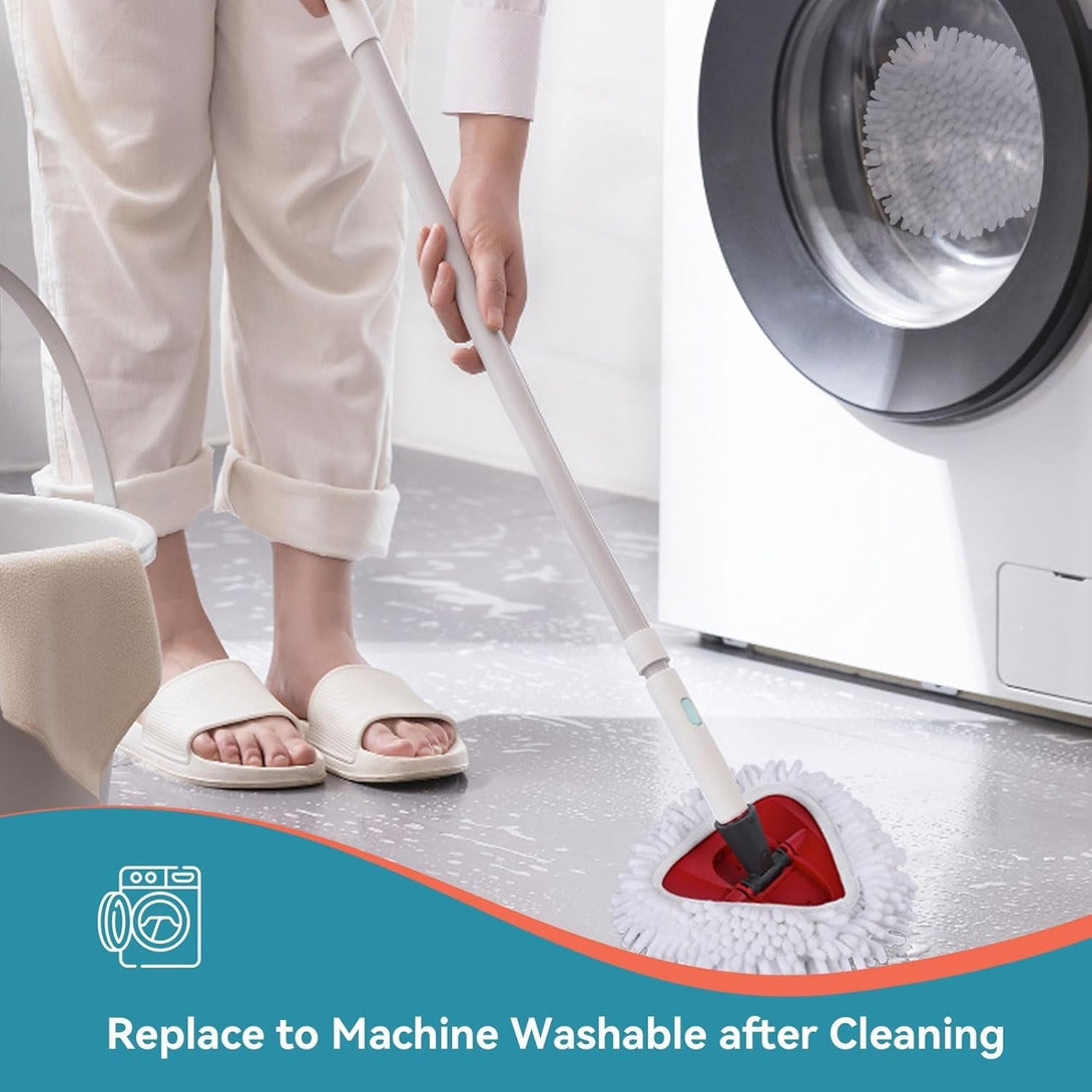 3 Pack Spin Mop Heads Replacements for Ocedar Easywring 1 Tank System Mop Replace Head Attachments, Microfiber Chenille Mop Pad Spin Mop Refill for O Cedar Mop Head