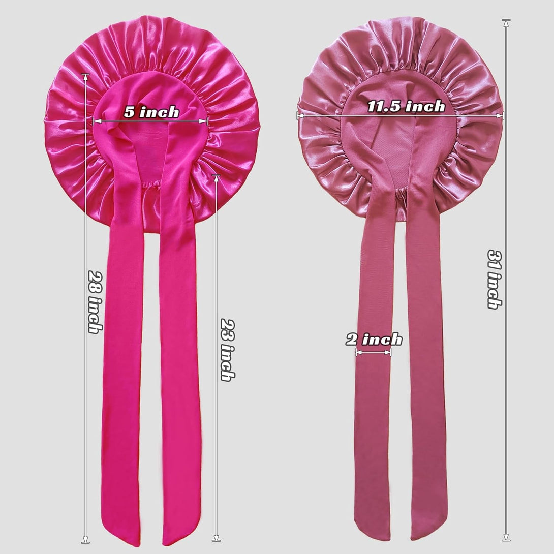 2 PCS Kids Bonnets for Girls, Silk Bonnet for Kids, Satin Bonnet for Sleeping, Baby Toddler Tie Bonnet Sleep Cap