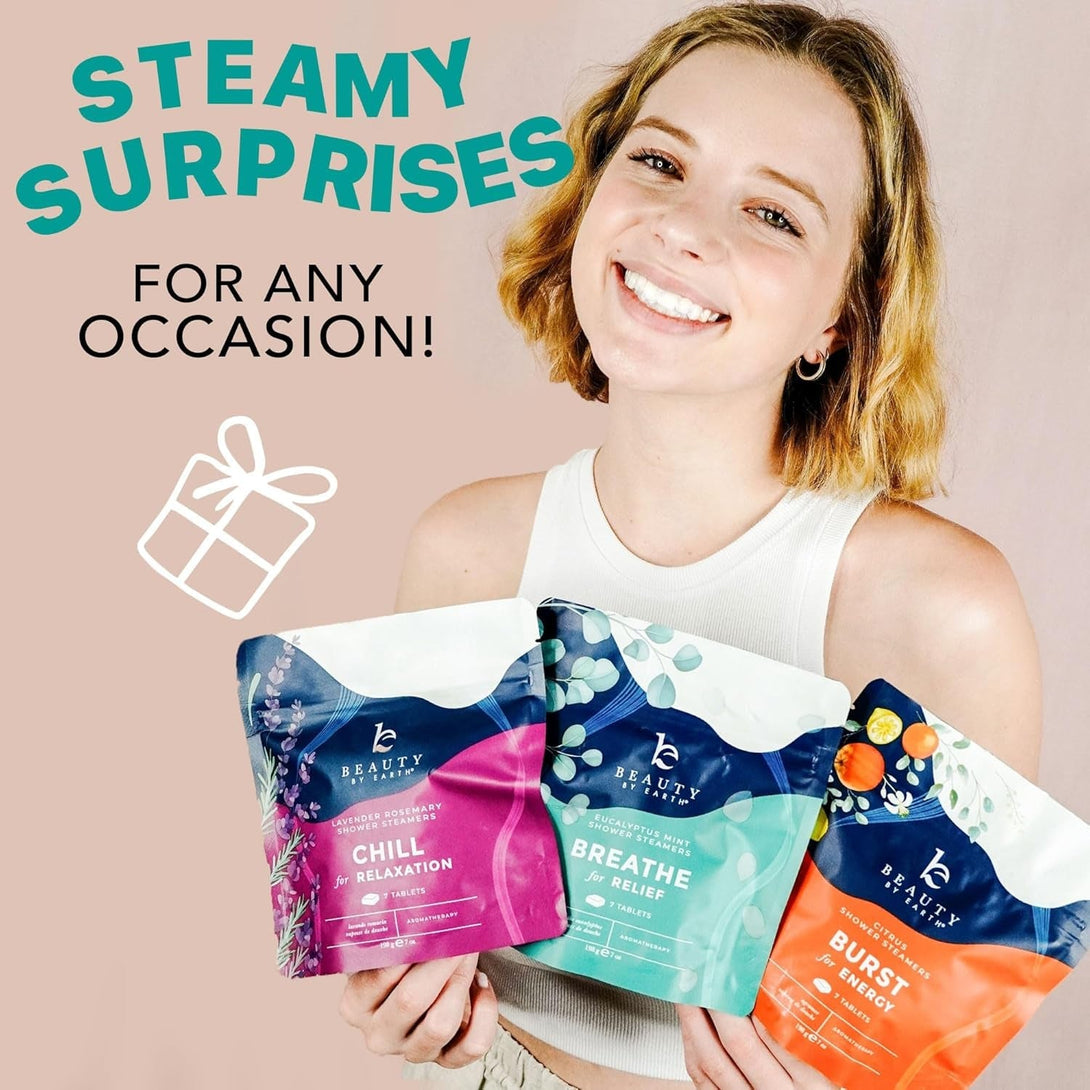 Shower Steamers Aromatherapy - USA Made with Natural Ingredients & Eucalyptus Essential Oil, Large Shower Bombs, Relaxation Spa Gifts for Women & Men, Unique Self Care Gifts