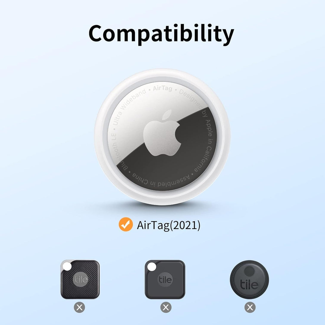 Unbreakcable Apple Airtag Holder - 4 Pack [Fit Tightly Design] [Easy to Install] [Hold Air Tag Securely] Waterproof TPU Shell Protective Case with 304 Stainless Steel Keychain Key Ring