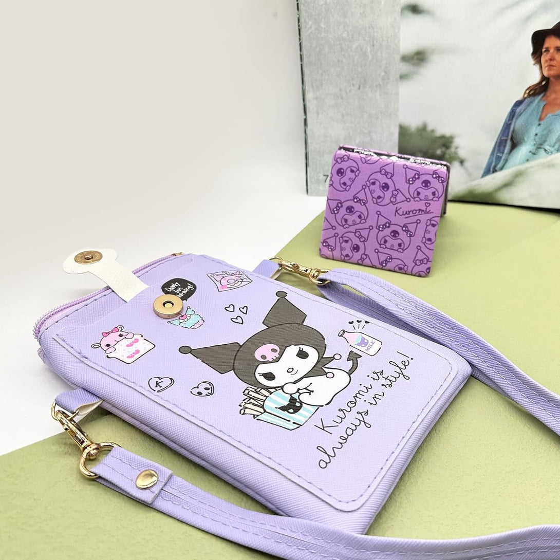 Kawaii Small Crossbody Cell Phone Purse, Cartoon Phone Bag, Cell Phone Wallet Shoulder Bag with Credit Card
