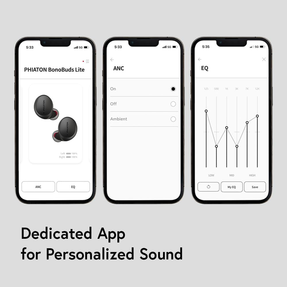 Phiaton Bonobuds Lite True Wireless Earbuds with Clear Voice by Intelligo and Ambient Mode | Bluetooth Earphones with 11 Hour Playtime, Floral White