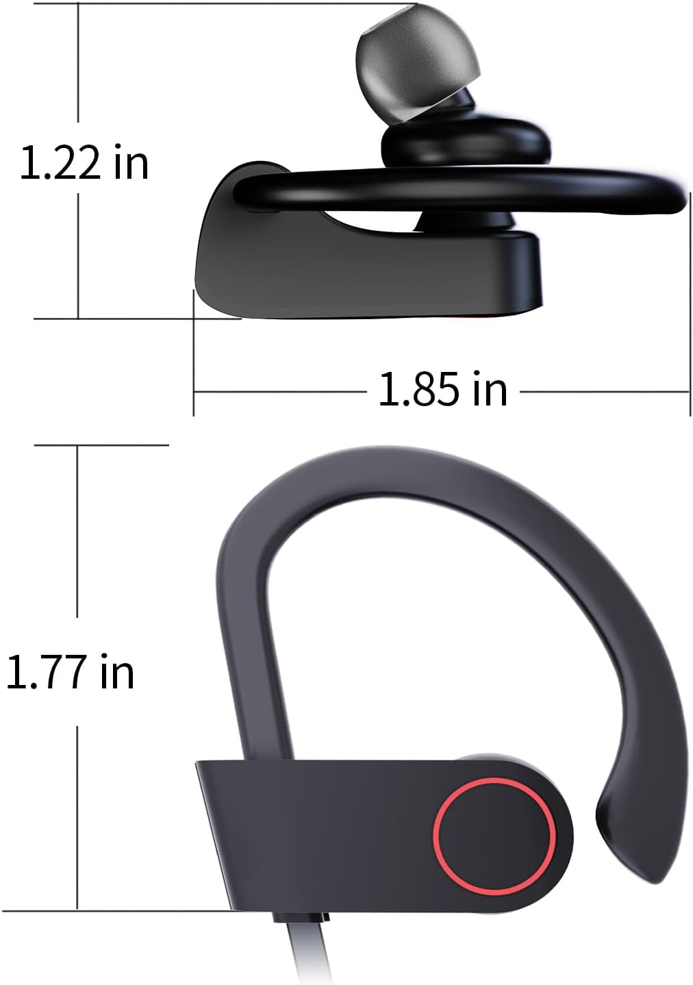 Bluetooth Wireless Headphones 16H Playtime Earbuds with Mic Stereo In-Ear Earphones, IPX7 Waterproof Sports Sound Isolation Headsets for Running, Gym, Workout