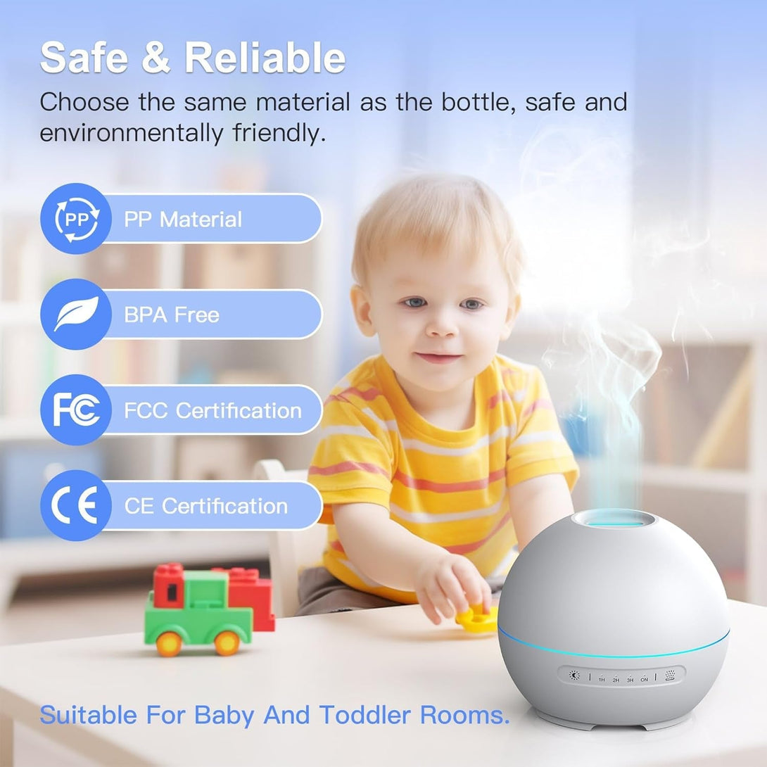 2 Pack Essential Oil Diffuser for Home - 200Ml Aromatherapy Diffuser Humidifier with 4 Timers & 7 Colors Night Lights, 20Db Quiet Working for 10 Hours