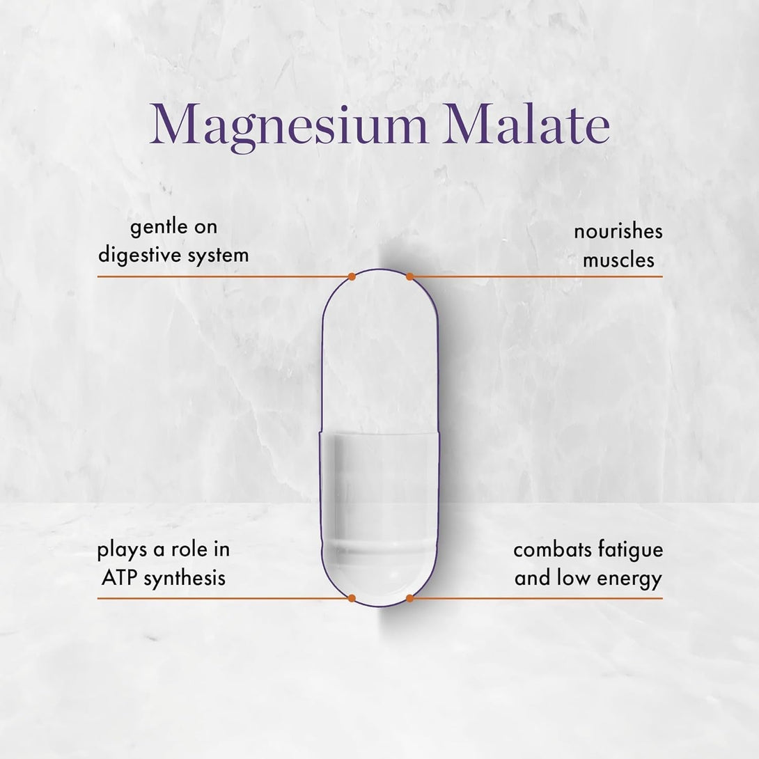 NAOMI Mighty Mg Magnesium Glycinate & Malate Complex 360Mg, High Absorption Formula, Elemental Magnesium Supports Heart Health, Strong Bones, Better Sleep, Gluten-Free, Non-Gmo, Vegan, 60 Veggie Caps