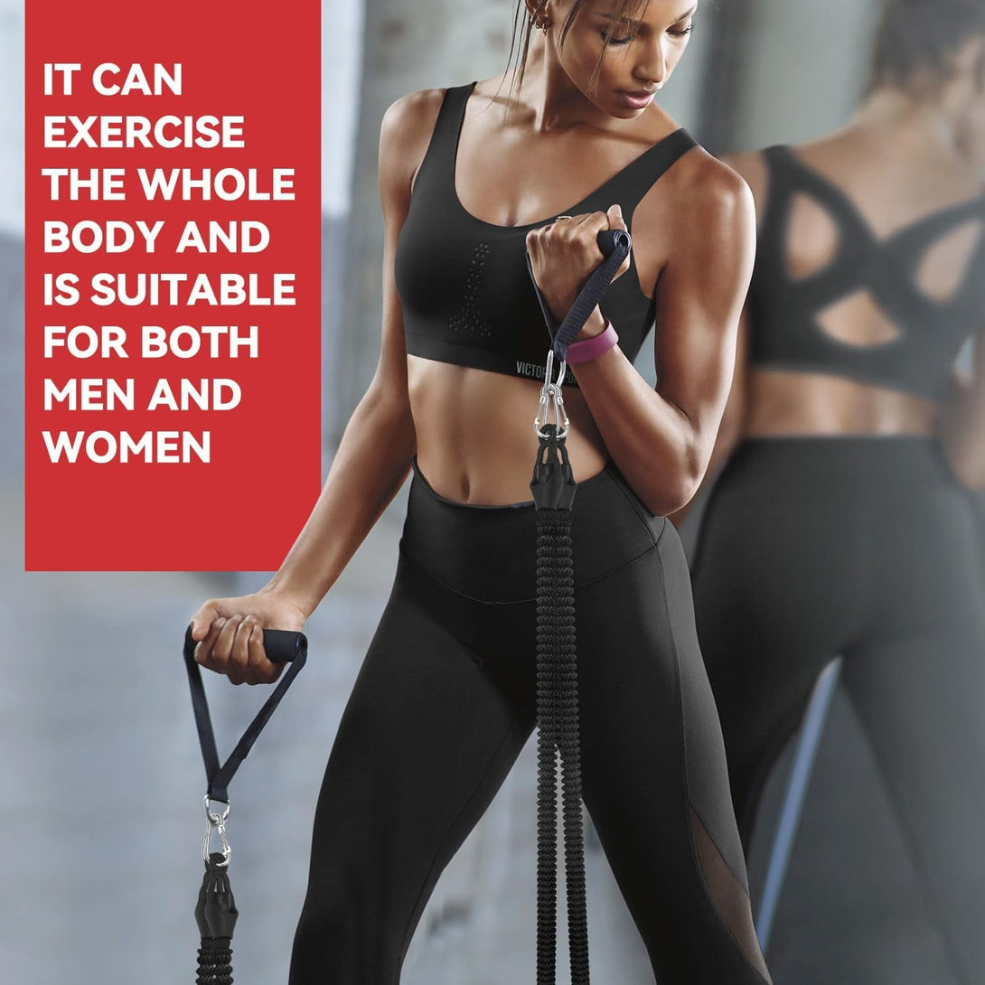 2025 Upgrade Pedal Resistance Band, 4-Tube Elastic Pull Rope Fitness Sit-Up Exercise Equipment at Home Gym Arm Abs Workout Equipment Leg Stretching Equipment with 1Pcs Grip Strength Trainer