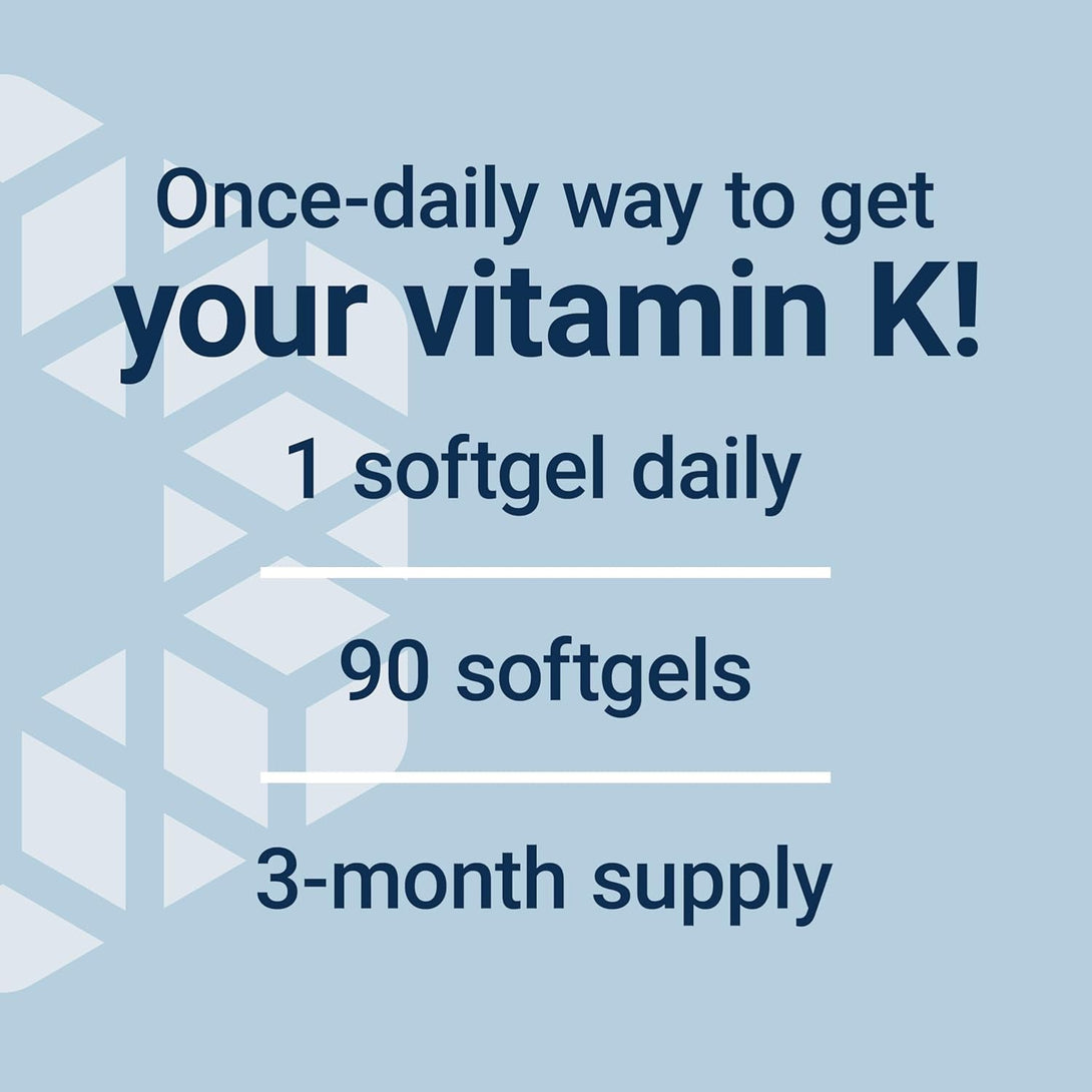 Life Extension Super K, Vitamin K1, Vitamin K2 Mk-7, Vitamin K2 Mk-4, Vitamin C, Bone/Heart/Arterial Health, 3-Month Supply, Gluten-Free, 1 Daily, Non-Gmo, 90 Softgels