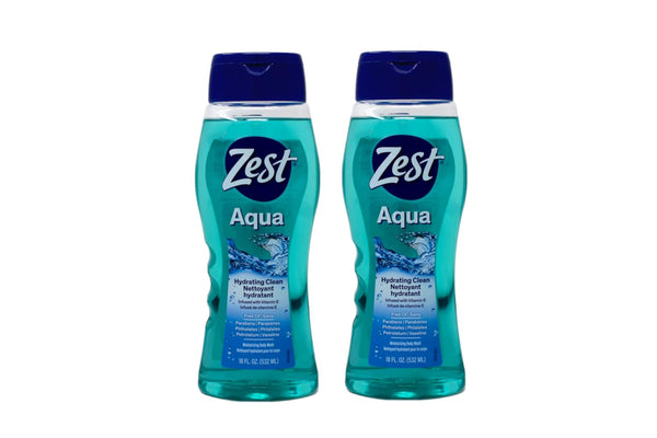 Zest Body Wash, Aqua, 18 Ounce, 2 Pack