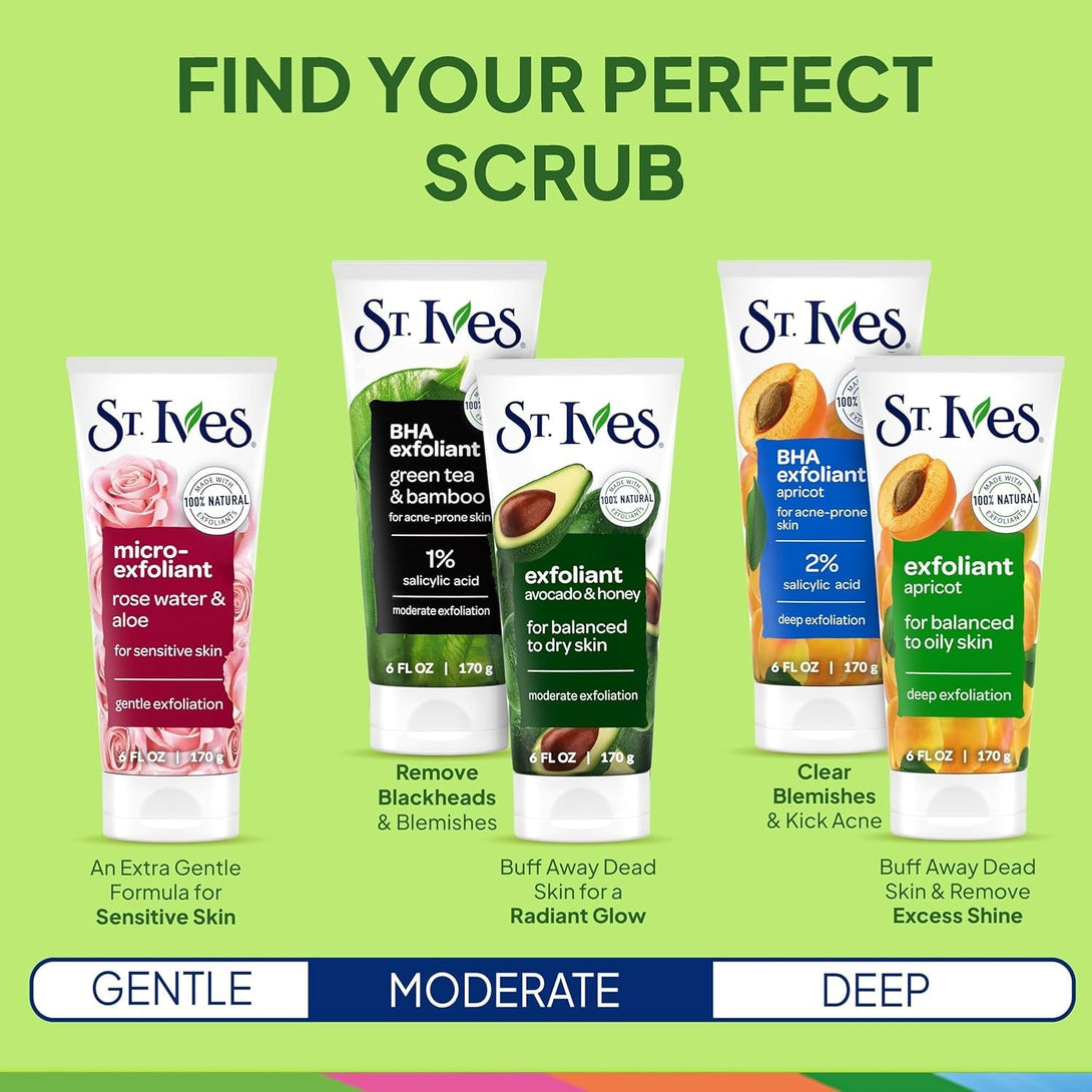 St. Ives Blackhead Clearing Face Scrub, Green Tea, 6 Oz