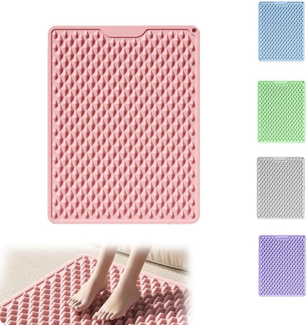 Lmljoo Silicone Cushion Portable Foot Reflexology Pad Foldable Foot Massage Mat Pressure Point Massage Mat Anti-Fatigue Standing Desk Mat Standing Pad Relieves