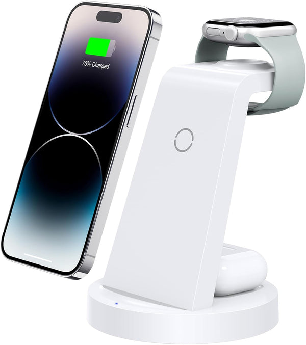 3 in 1 Charging Station for Iphone - Wireless Charger for Apple Products Multiple Devices - Charging Dock Stand for Airpods (For Iphone 16E 16 15 14 13 Pro 12 11 X Max)