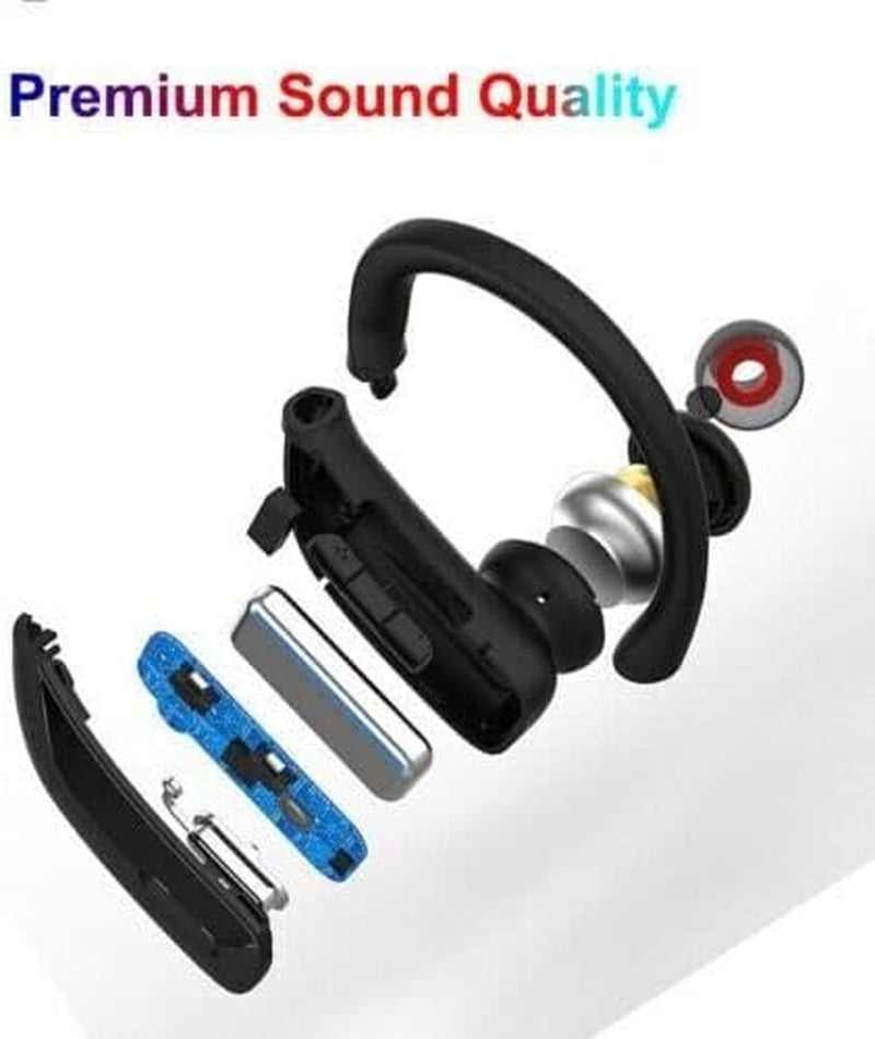 Wireless Earbuds Bluetooth Headphones 48Hrs Play Back Sport Earphones with LED Display Over-Ear Buds with Earhooks Built-In Mic Headset for Workout