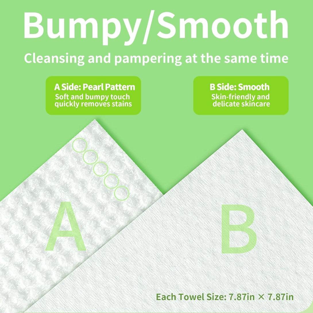 Extra Thick Disposable Face Towel, 100% Pure Cotton Face Towelettes Disposable, Ultra Soft Face Cloths for Sensitive Skin, Makeup Remover Dry Wipes, Facial Towels for Skincare, 70 Ct, 1 Pack