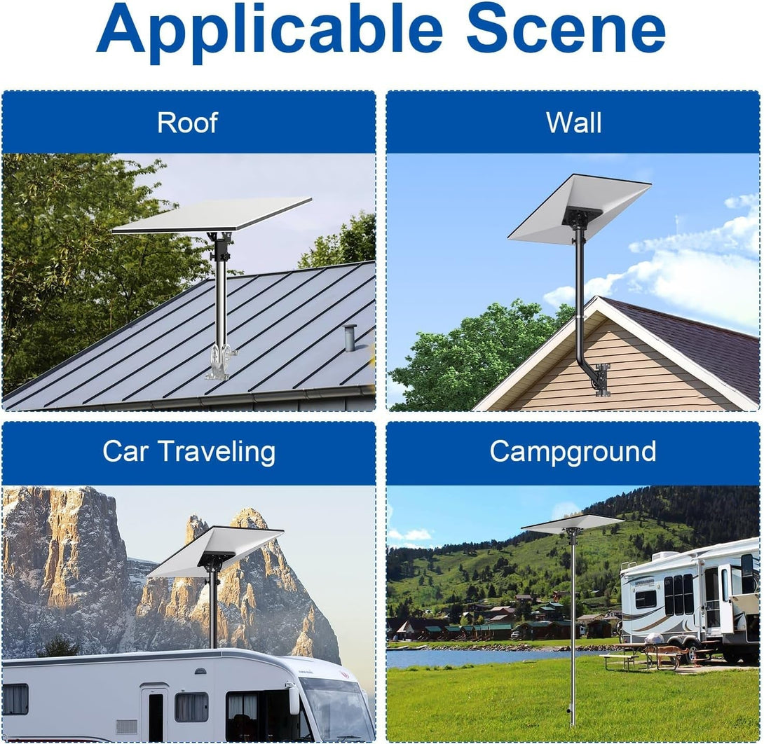 Starlink Gen 3 Mount Kit- Pipe Adapter, Stainless Steel Pole Mount, Angle-Adjustable Starlink Mouting Kit for Gen 3 Roof Mounted Accessories (Fits Max 1.38" Poles)