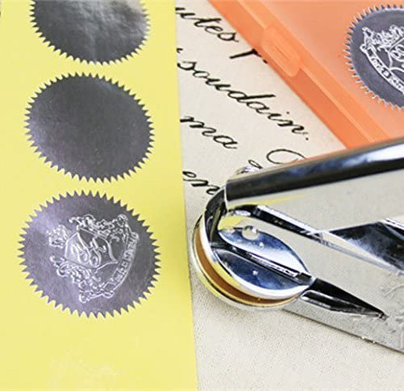 100Pcs Gold Vintage Embosser Stamp Sealing Blank Certificate Self-Adhesive Stickers (Gold)