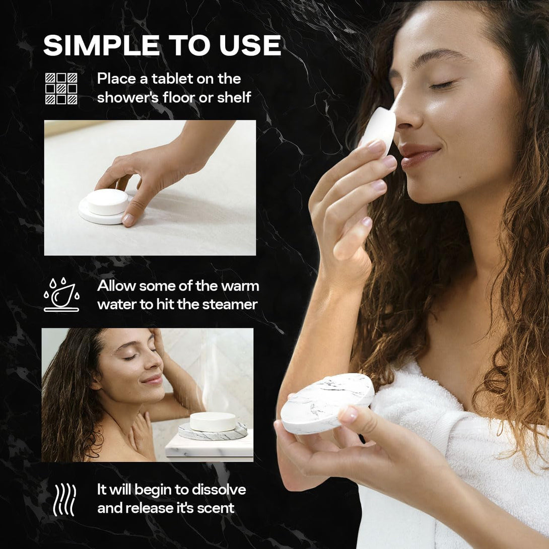 Shower Steamers for Sinus Relief & Self Care - 8 Pack Vapor Shower Tablets - Lavender Sandalwood Mint Eucalyptus Shower Steamers Aromatherapy - SPA Gifts for Women & Men - with Stone Tray