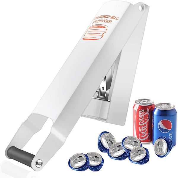 Aluminum Can Compactor White â€“ 8/12/16OZ Metal Can Crusher Heavy-Duty Wall-Mounted Smasher for Aluminum Seltzer, Soda, Beer Cans and Bottles for Recycling