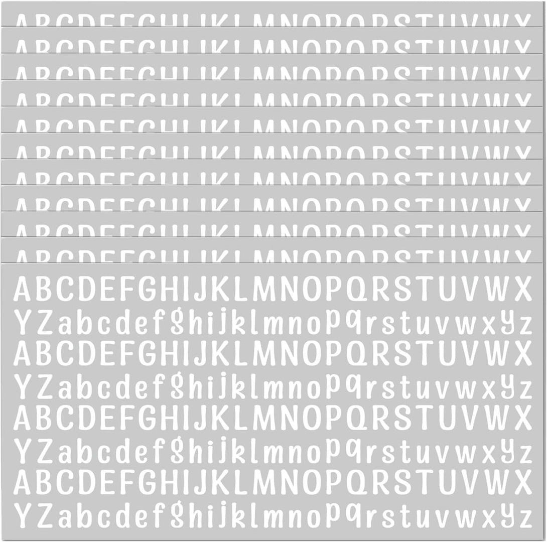 10 Sheet Small Letter Stickers, 1/2 Inch Self Adhesive Alphabet Stickers, Cute Vinyl Letter Stickers for Arts Crafts Outdoor Sign Poster Windows Doors Mailboxes Car Truck - White