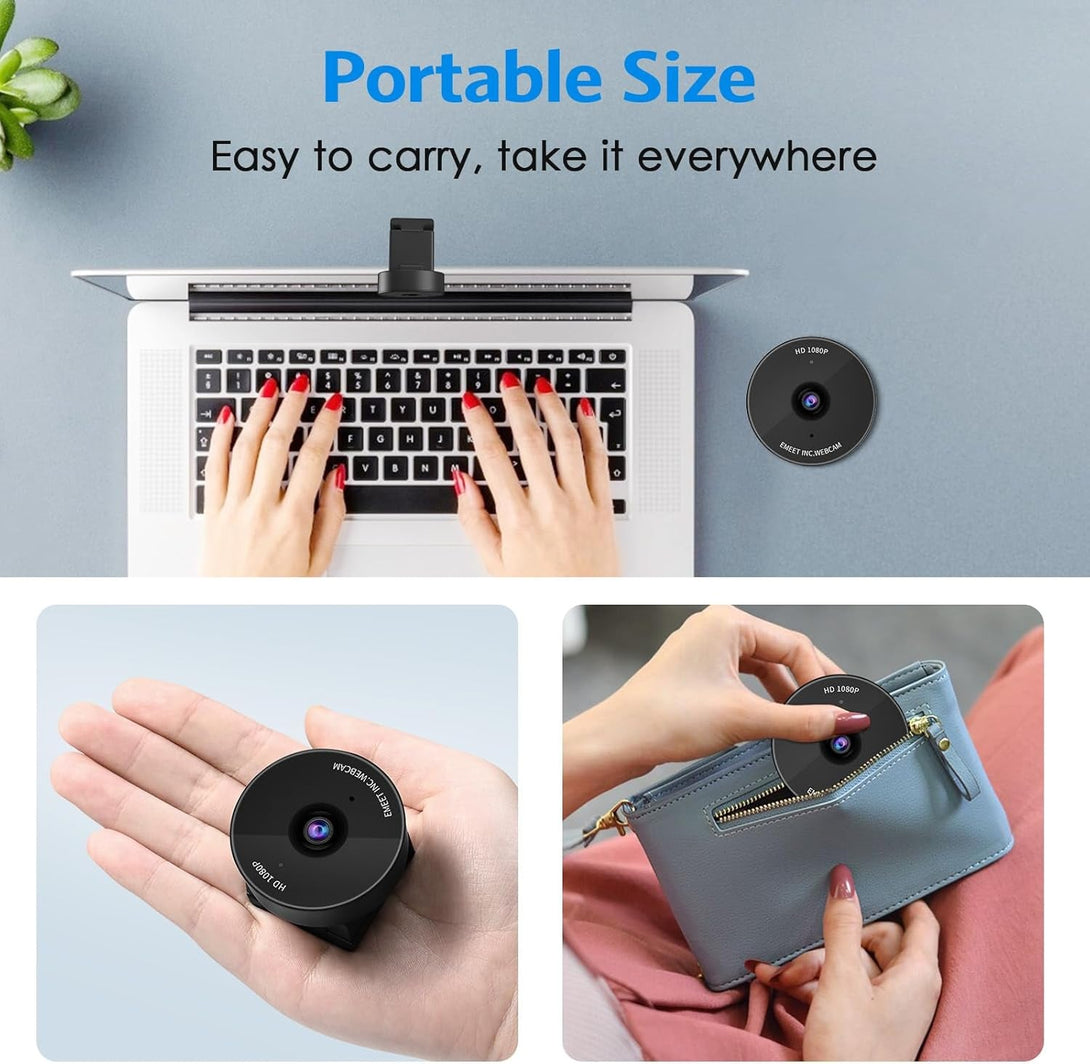 EMEET 1080P Webcam - USB Webcam with Microphone & Physical Privacy Cover, Noise-Canceling Mic, Auto Light Correction, Fixed Focus, C950 Ultra Web Cam W/ 70°View for Meeting/Online Classes/Zoom/Youtube