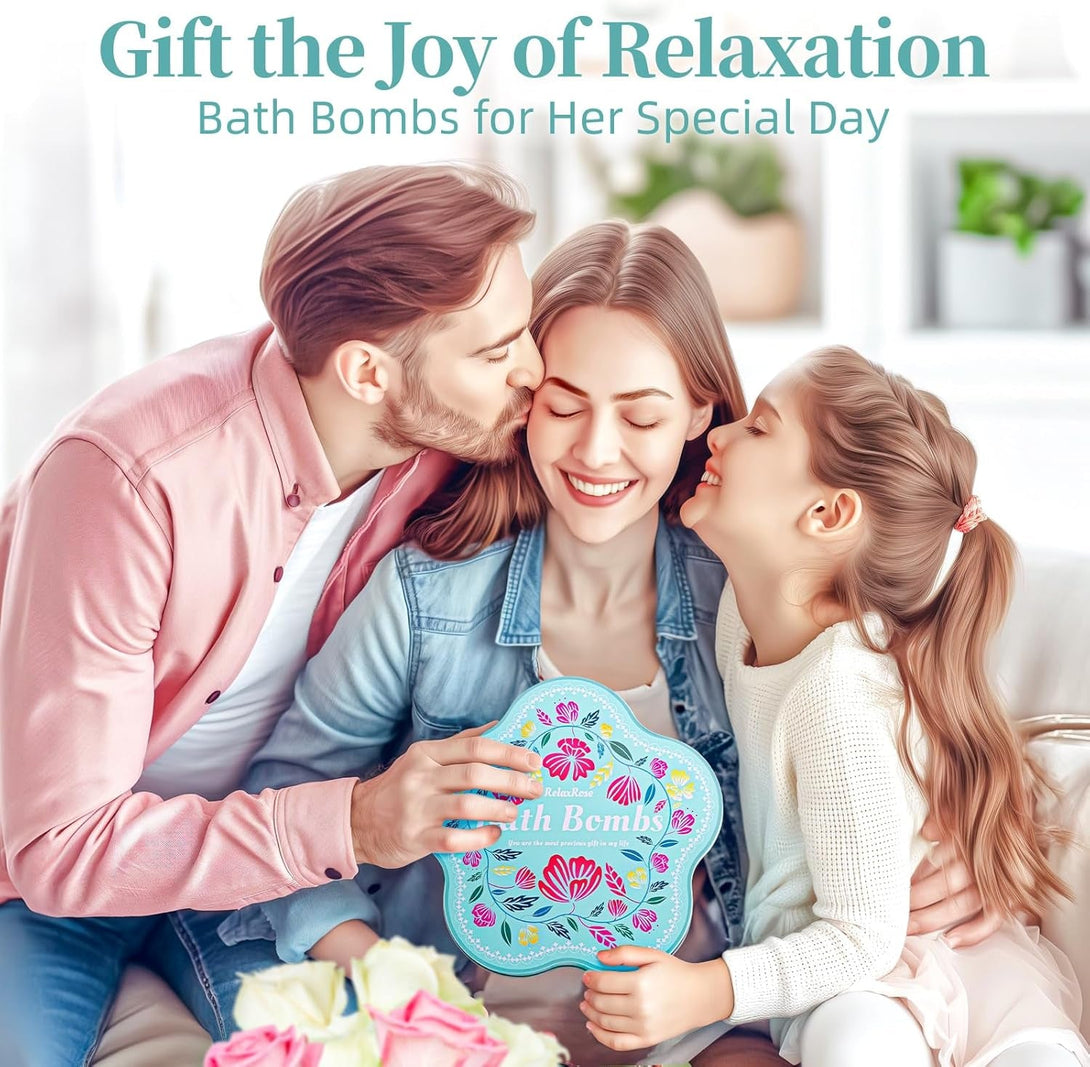 Bath Bomb Gift Set – 10 Handmade Bath Bombs with Natural Ingredients, 5 Aromatic Scents, Relaxing Spa Bombs for Women, Men, and Kids, Best Birthday Gifts for Stress Relief and Relaxation