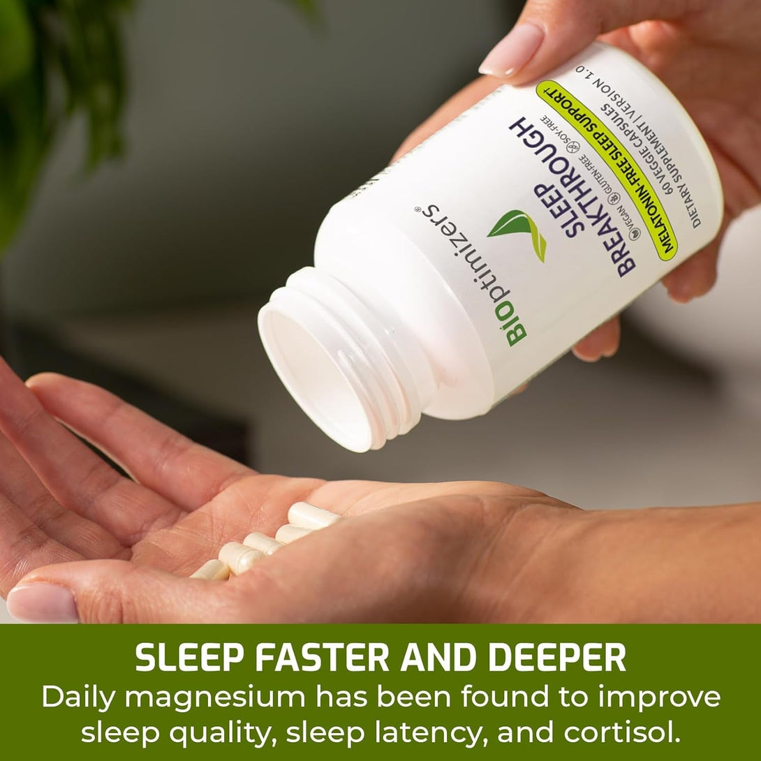 Bioptimizers Sleep Breakthrough Capsules - Natural Support Supplement | Calming Relief Aid for Adults | Non-Habit Forming | 60 Capsules