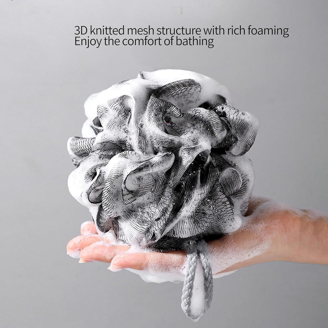 2Pcs Bath Loofah Sponge Shower Loofahs Bath Sponges 60G for Body Washing Exfoliate Cleanse Soothe Skin (Black Green)