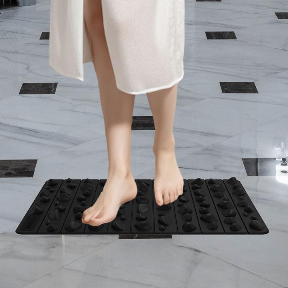 Foot Relief Massage Mat - Non-Electric Acupressure Pad for Office & Home Use - Ergonomic Reflexology Mat for Plantar Fasciitis, Heel Pain Relief - Durable Rubber Floor Mat for Men/Women
