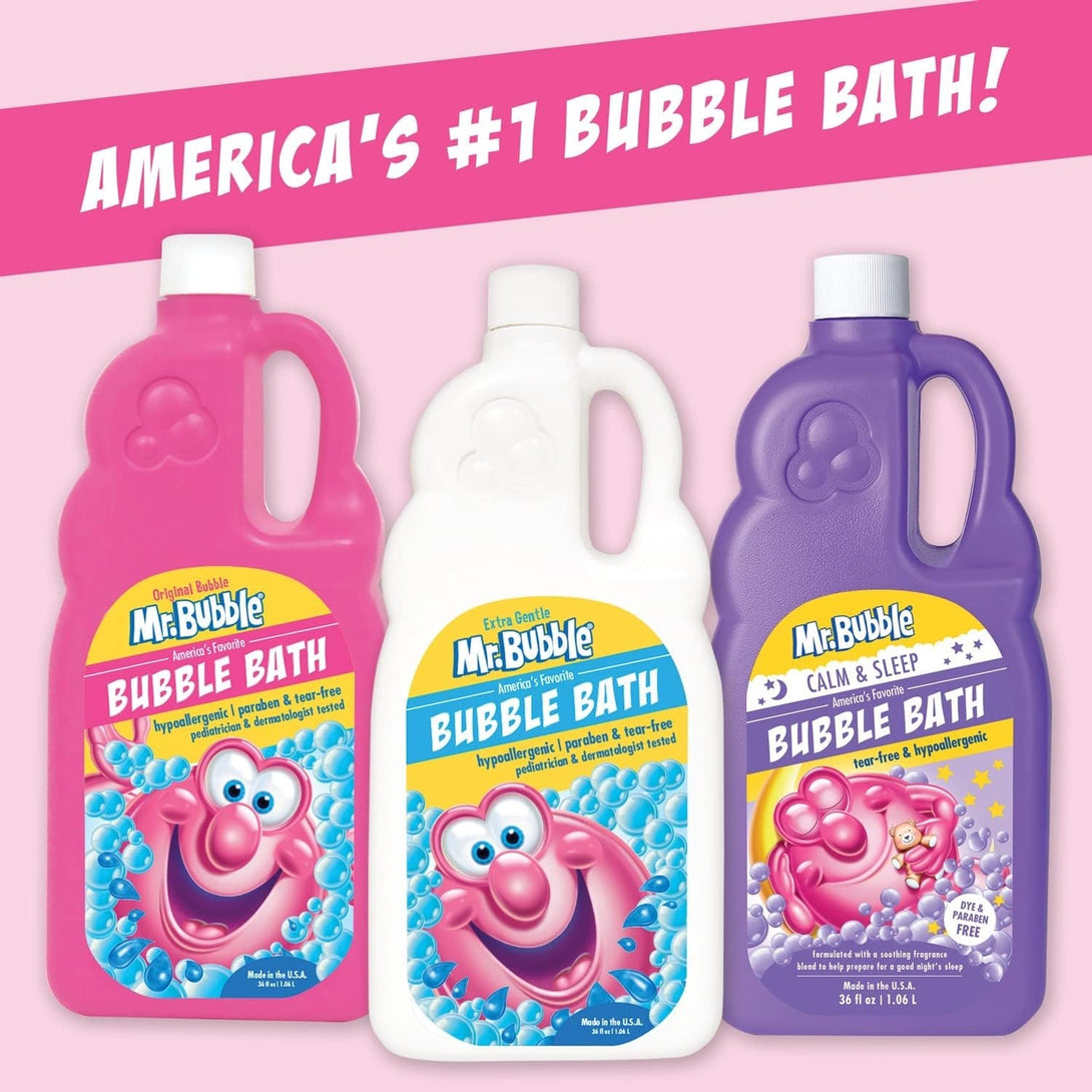 Mr. Bubble Extra Gentle Bubble Bath - Hypoallergenic, Tear Free Bubble Bath Solution Perfect for Sensitive Skin (Pack of 2 Bottles, 16 Fl Oz Each)