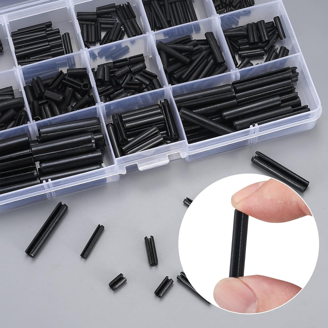 460 Pcs Roll Pin Assortment Set, Slotted Metric Spring Pins, Split Expansion Dowel Tension Roll Pins, Split Expansion Spring Steel Pin Set - M1.5/M2/M2.5/M3/M4/M5/M6