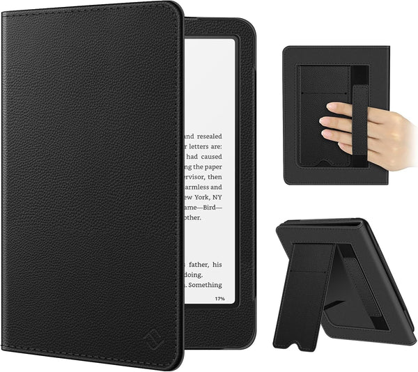 Fintie Case for 7"/6.8" Kindle Paperwhite(12Th/11Th Generation-2024/2021) and Kindle Colorsoft Signature Edition -Slim Foldable Stand Cover Auto Wake/Sleep for Paperwhite 2024, Black