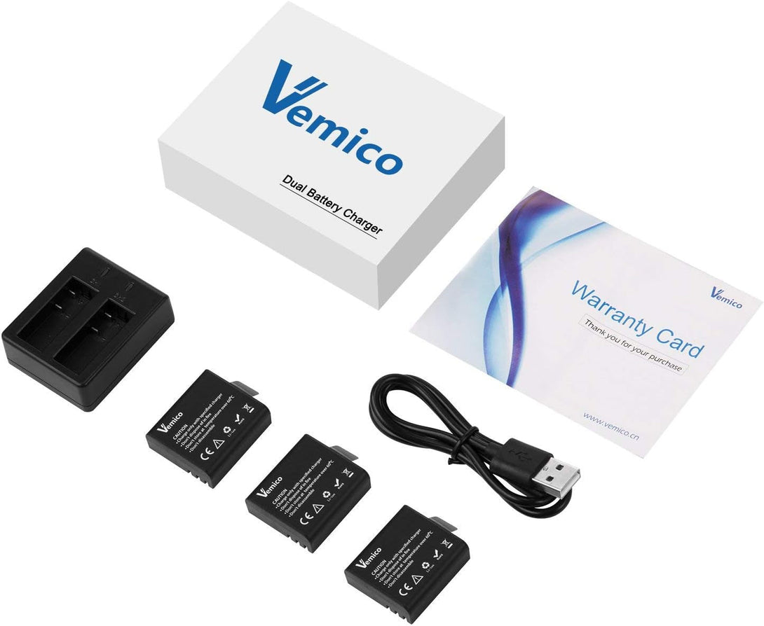 Action Camera Battery 1050Mah 3-Pack PG1050 Battery for AKASO Ek7000,Brave 4, Sjcam,Apexcam,Wolfang, Jadfezy,Xilecam,Dragon Touch,Vemont Sport Cameras
