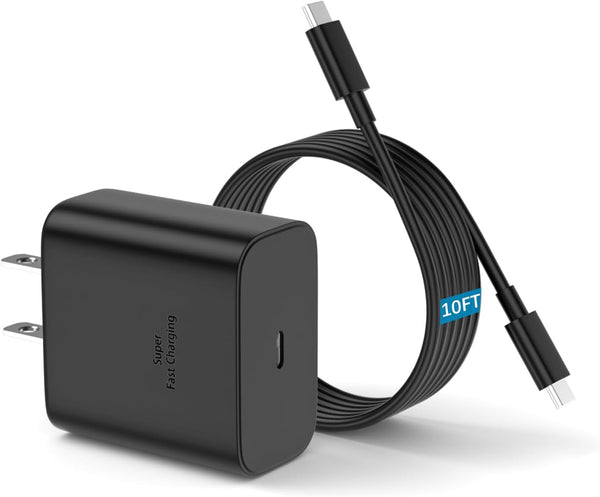 45W Super Fast Charger Type C with 10FT USB C Charger for Sam-Sung Galaxy S25 Ultra/Galaxy S24/S23 Ultra/S24/S24/S23/S22 Note S10/S9/S8, Galaxy Tab S10/S9/S8 Z Fold 5/Z Flip 5