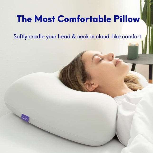 C CUSHION LAB Deep Sleep Pillow, Patented Ergonomic Contour Design for Side & Back Sleepers, Orthopedic Cervical Shape G
