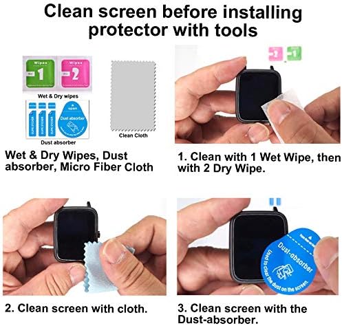 Screen Protector Compatible with Bestinn 1.47" and Mindrose H80 1.47â Smartwatch, Soft TPU, 6 Pieces, Bubble Self-Healing
